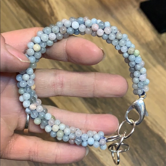 crocheted Morganite bracelet - Picture 8 of 8